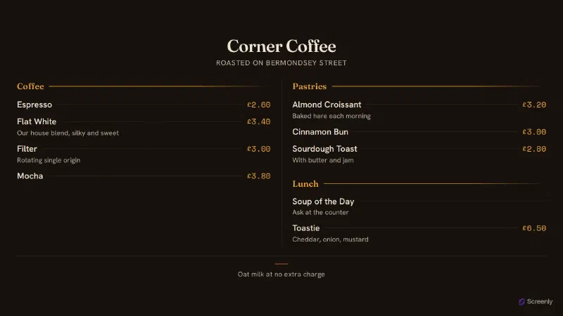 Menu Board