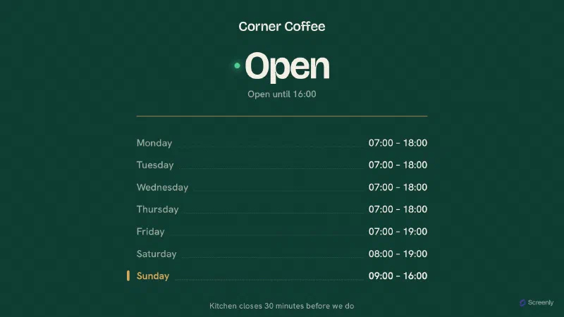Opening Hours